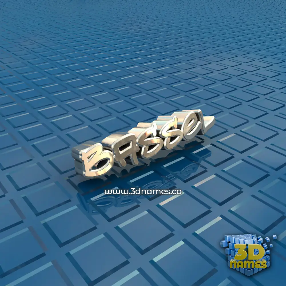 bassel in Blue Bling style - 3D name wallpaper