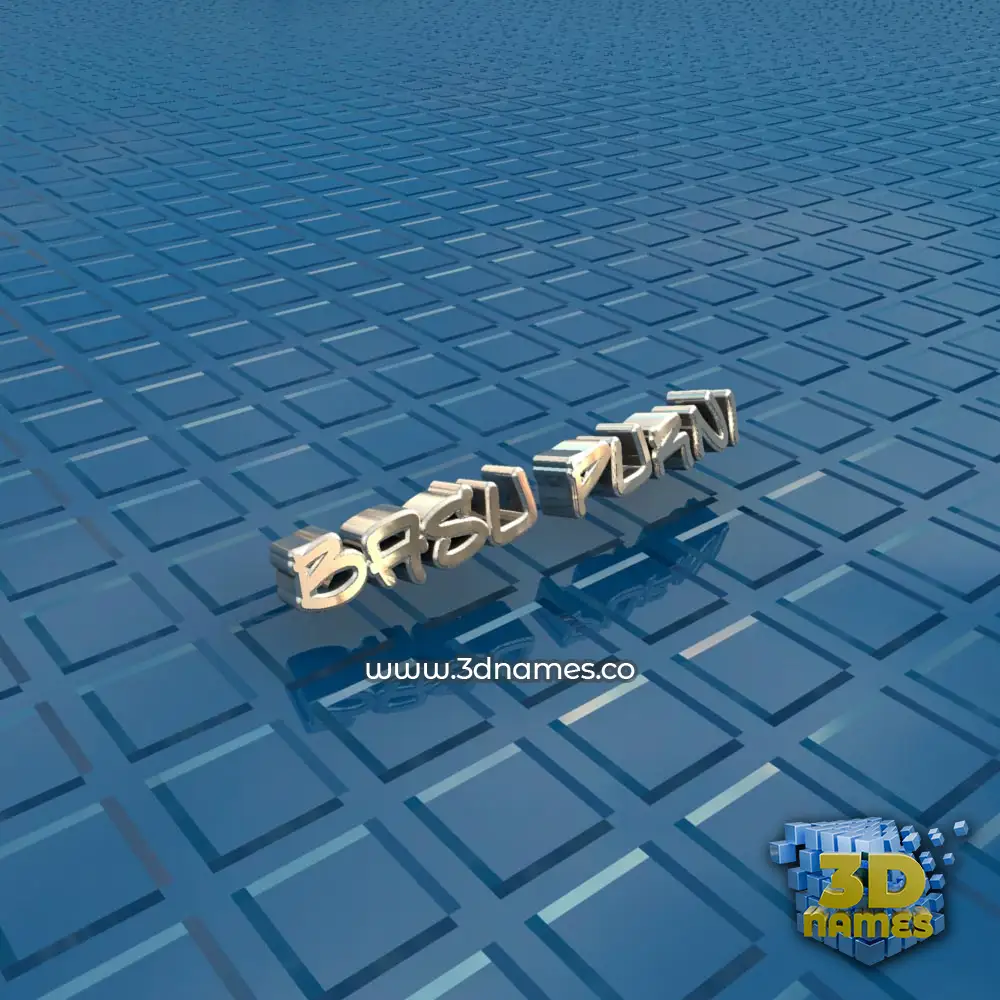 basu purni in Blue Bling style - 3D name wallpaper