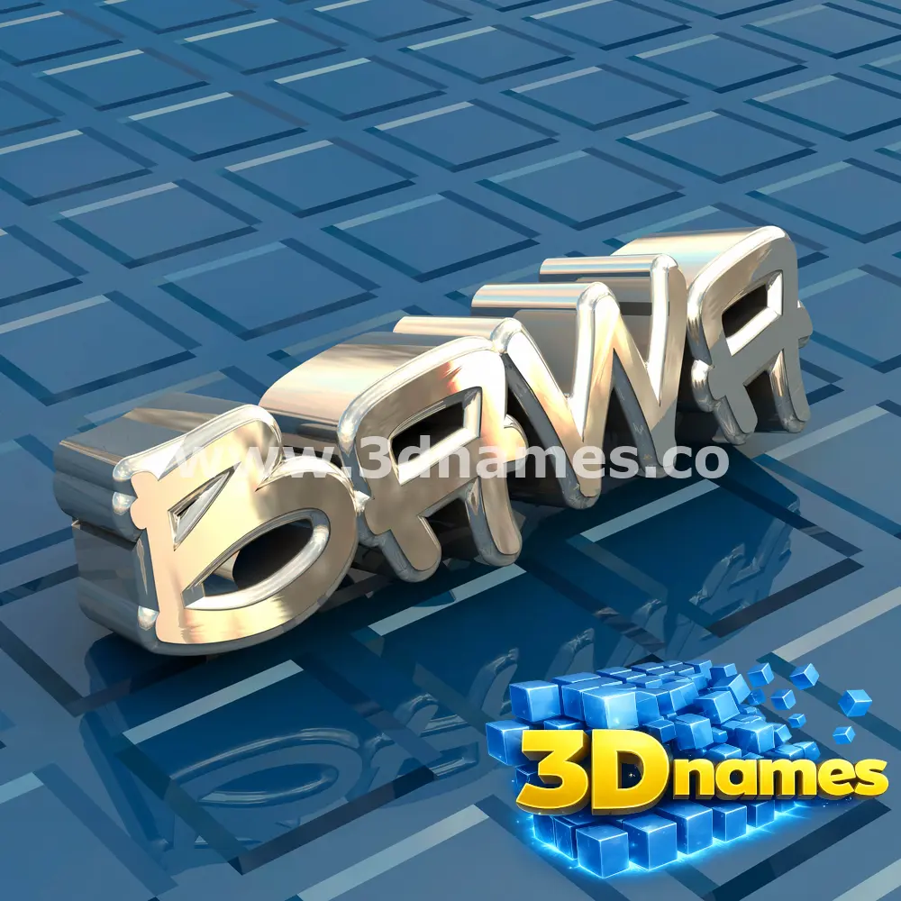 bawa in Blue Bling style - 3D name wallpaper