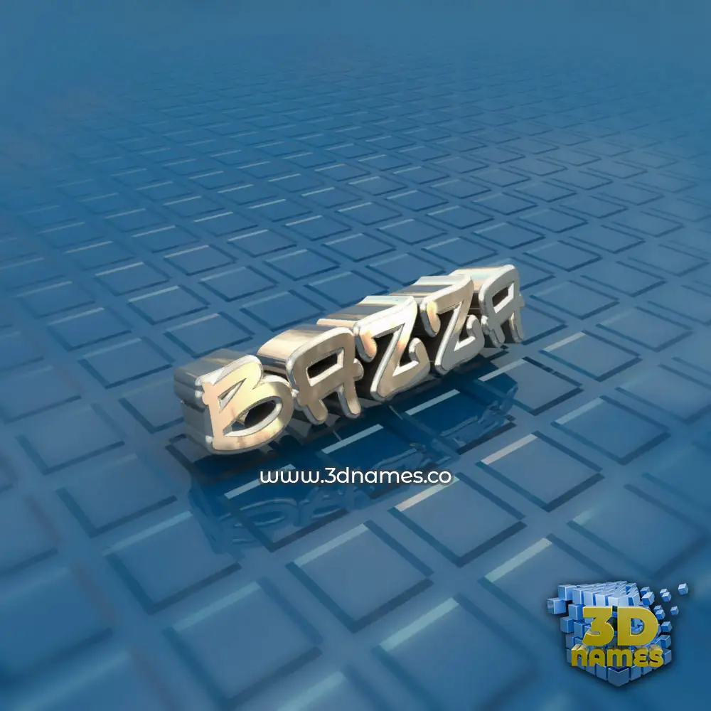 bazza in Blue Bling style - 3D name wallpaper