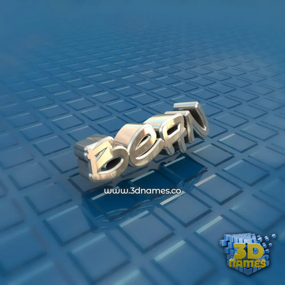 bean in Blue Bling style - 3D name wallpaper