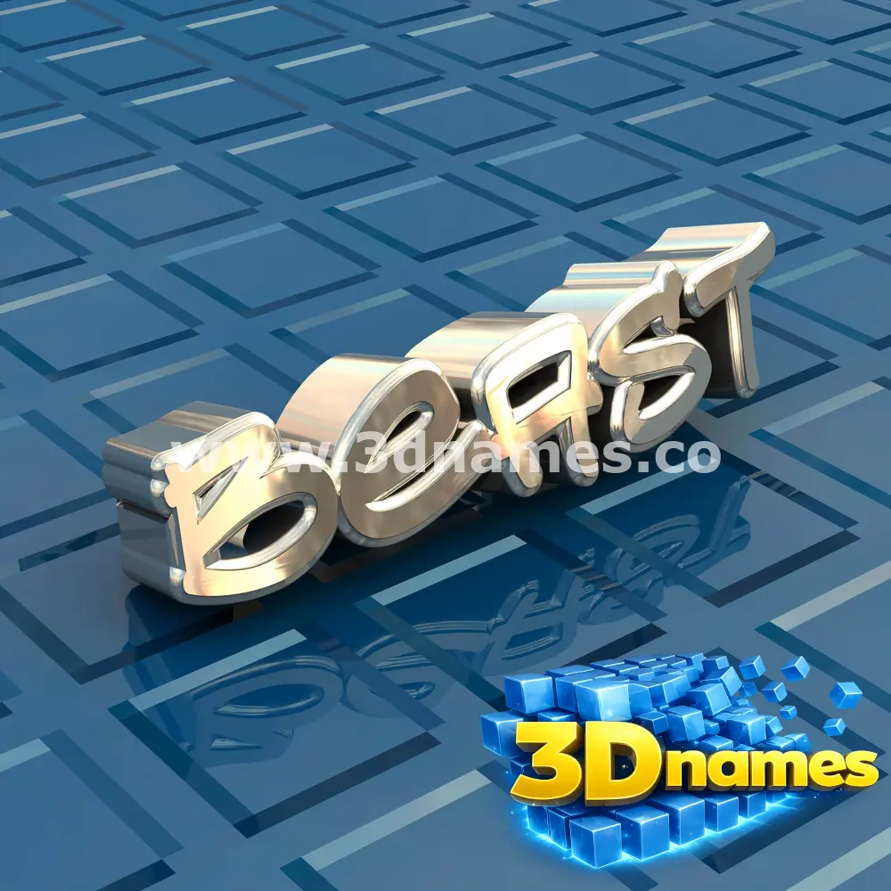 beast in Blue Bling style - 3D name wallpaper