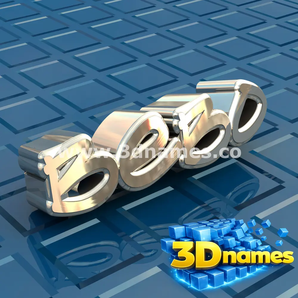 bebo in Blue Bling style - 3D name wallpaper