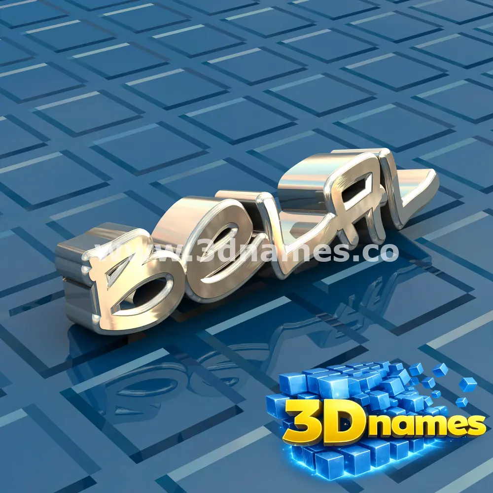 belal in Blue Bling style - 3D name wallpaper