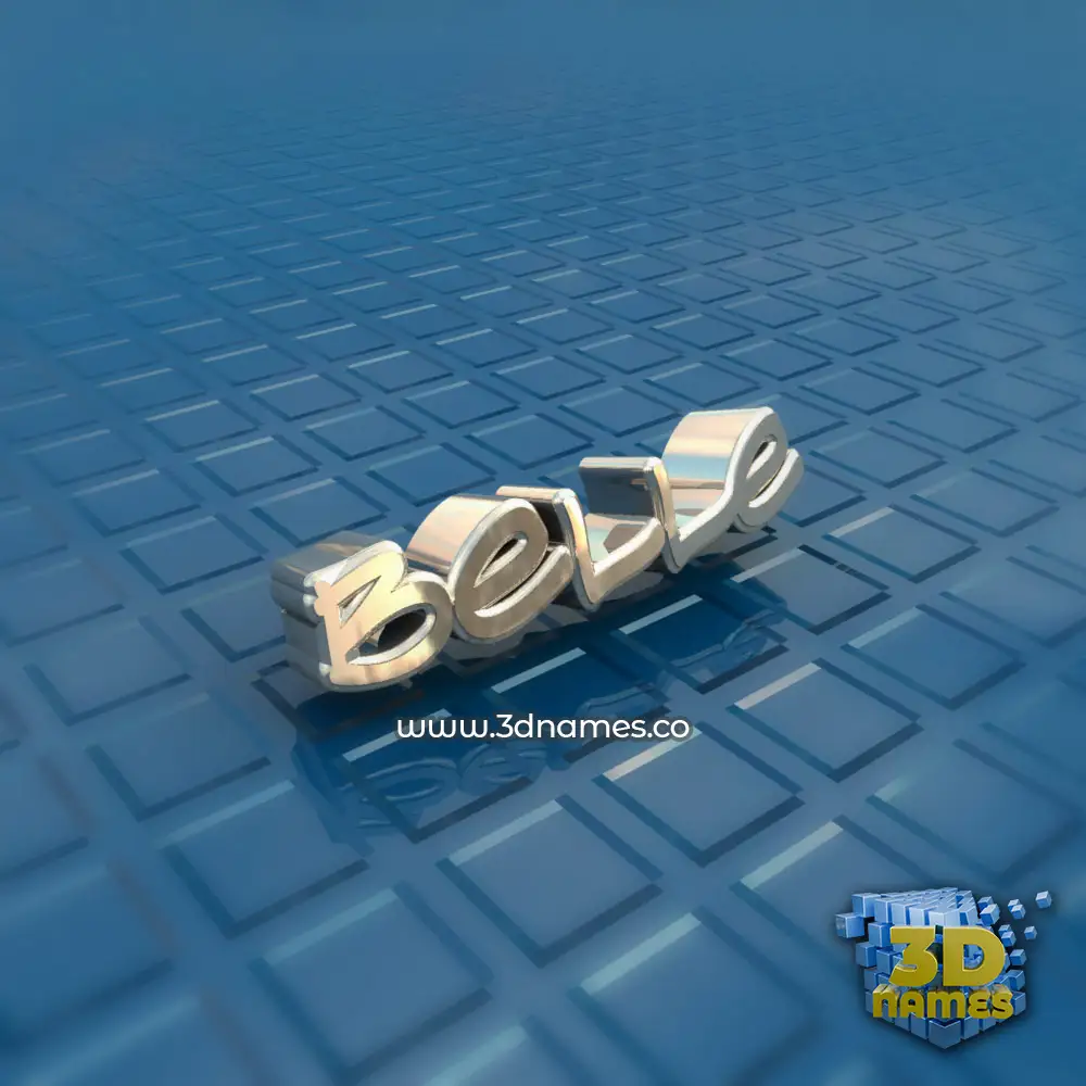 belle in Blue Bling style - 3D name wallpaper