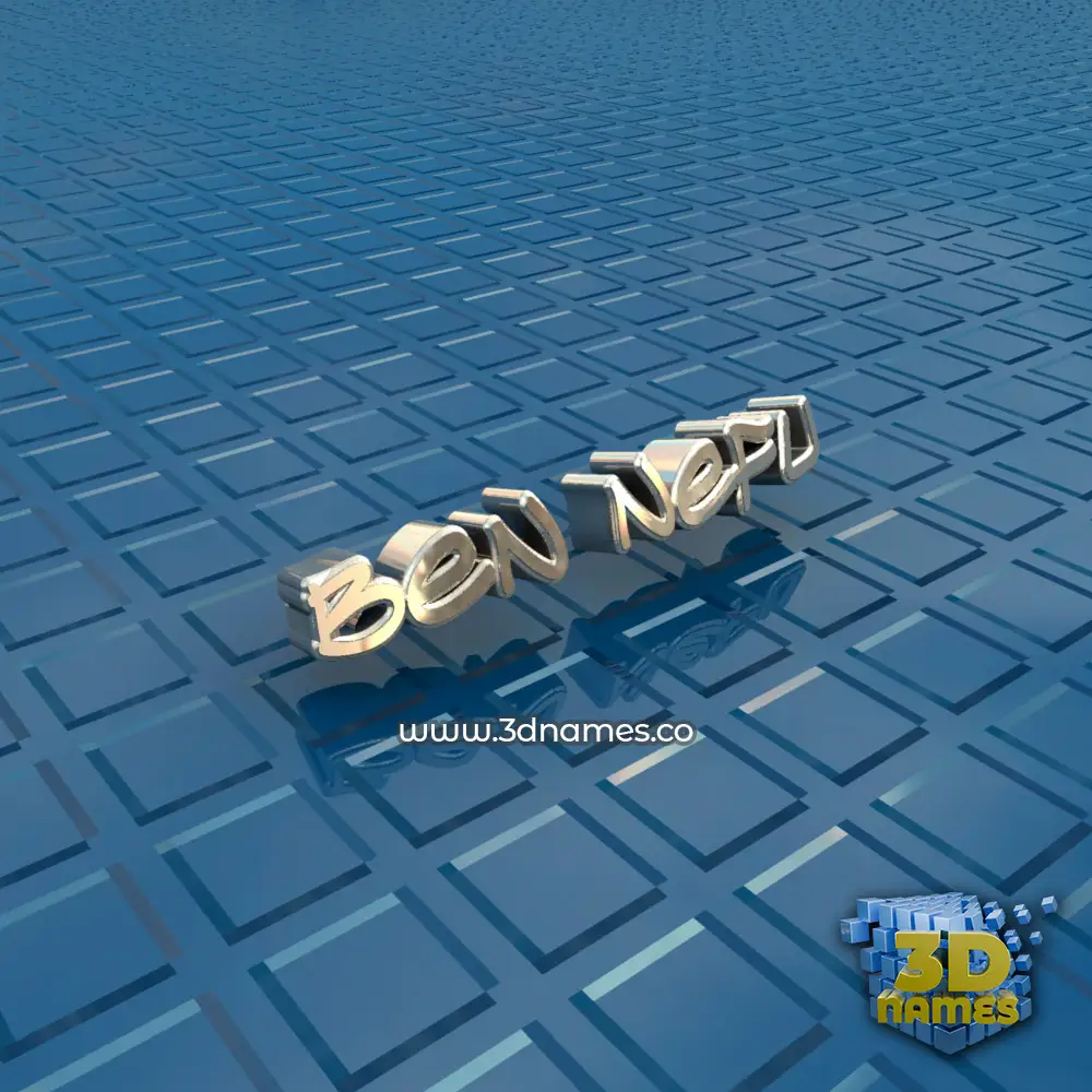 ben nefu in Blue Bling style - 3D name wallpaper
