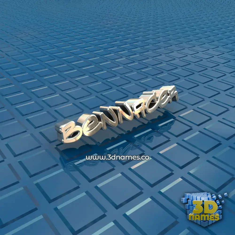 bennacer in Blue Bling style - 3D name wallpaper