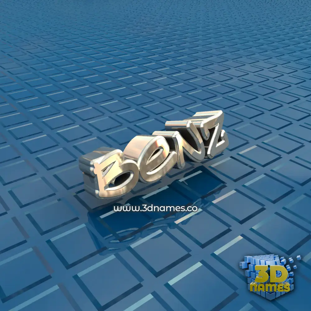 benz in Blue Bling style - 3D name wallpaper