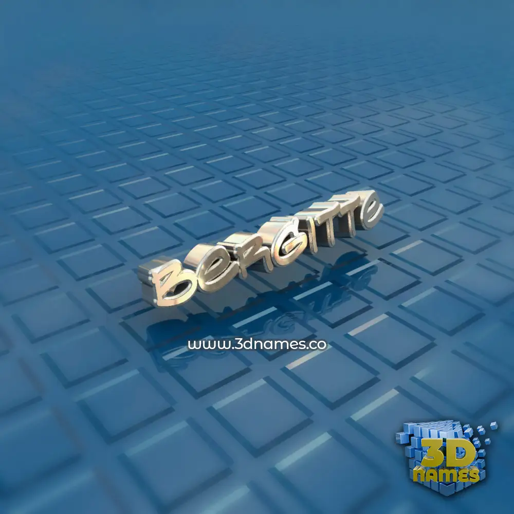 bergitte in Blue Bling style - 3D name wallpaper