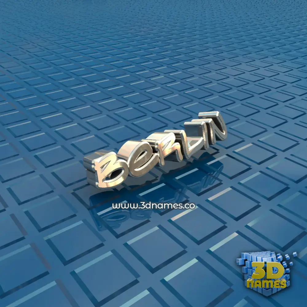 berlin in Blue Bling style - 3D name wallpaper