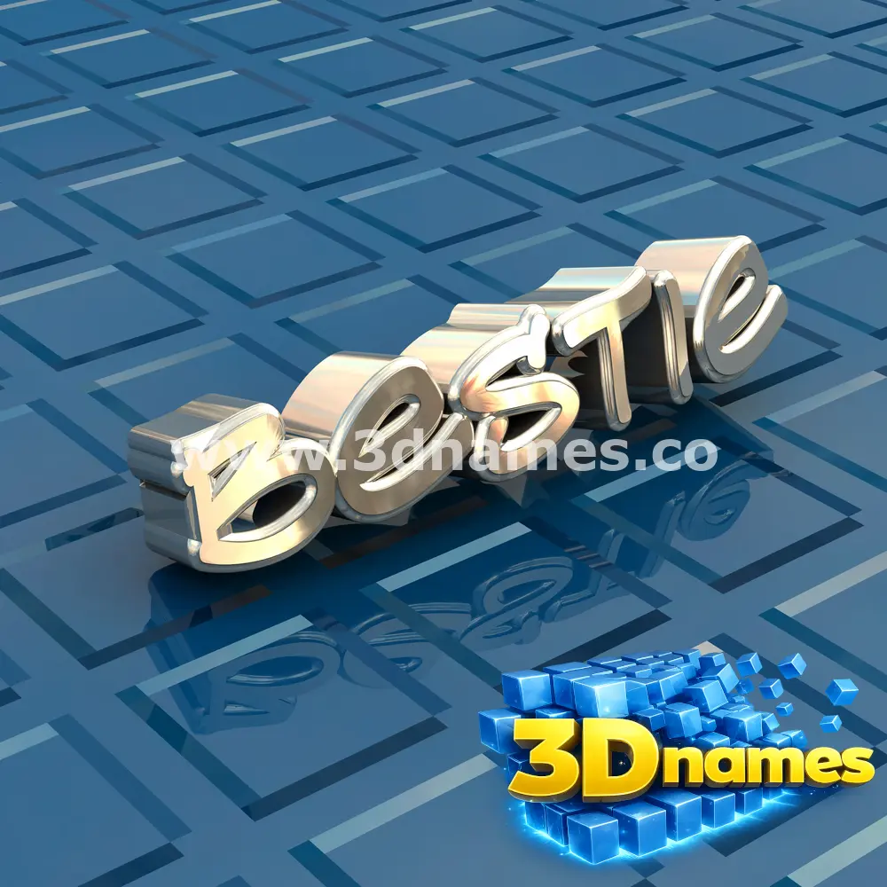 bestie in Blue Bling style - 3D name wallpaper