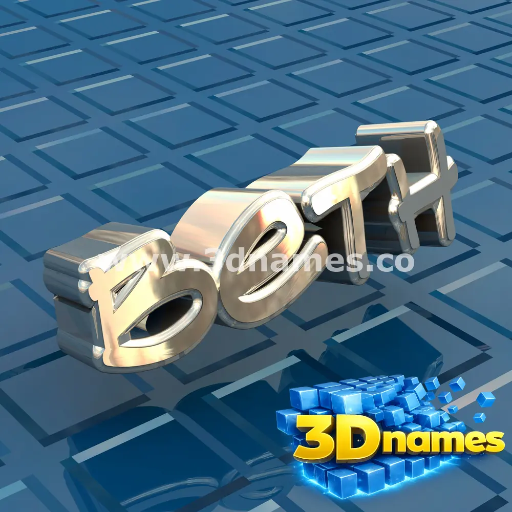 beth in Blue Bling style - 3D name wallpaper