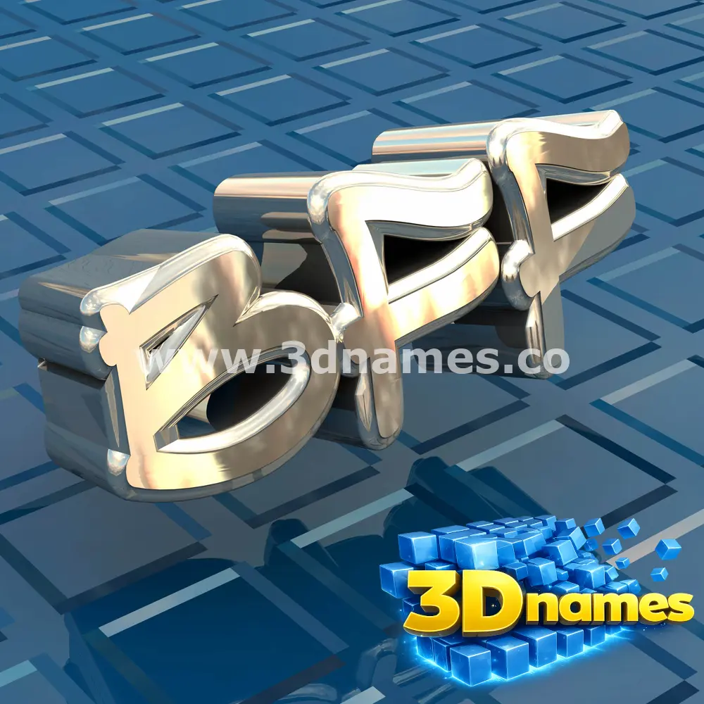 bff in Blue Bling style - 3D name wallpaper