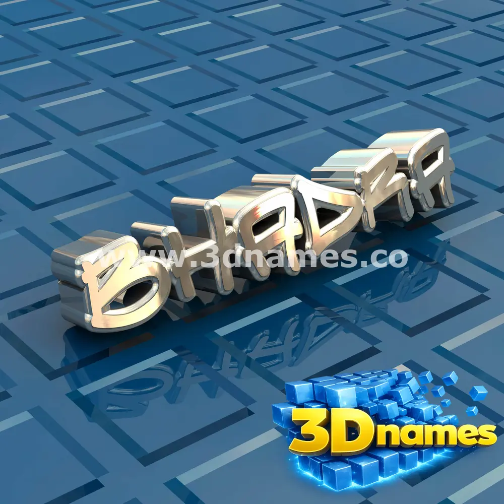 bhadra in Blue Bling style - 3D name wallpaper