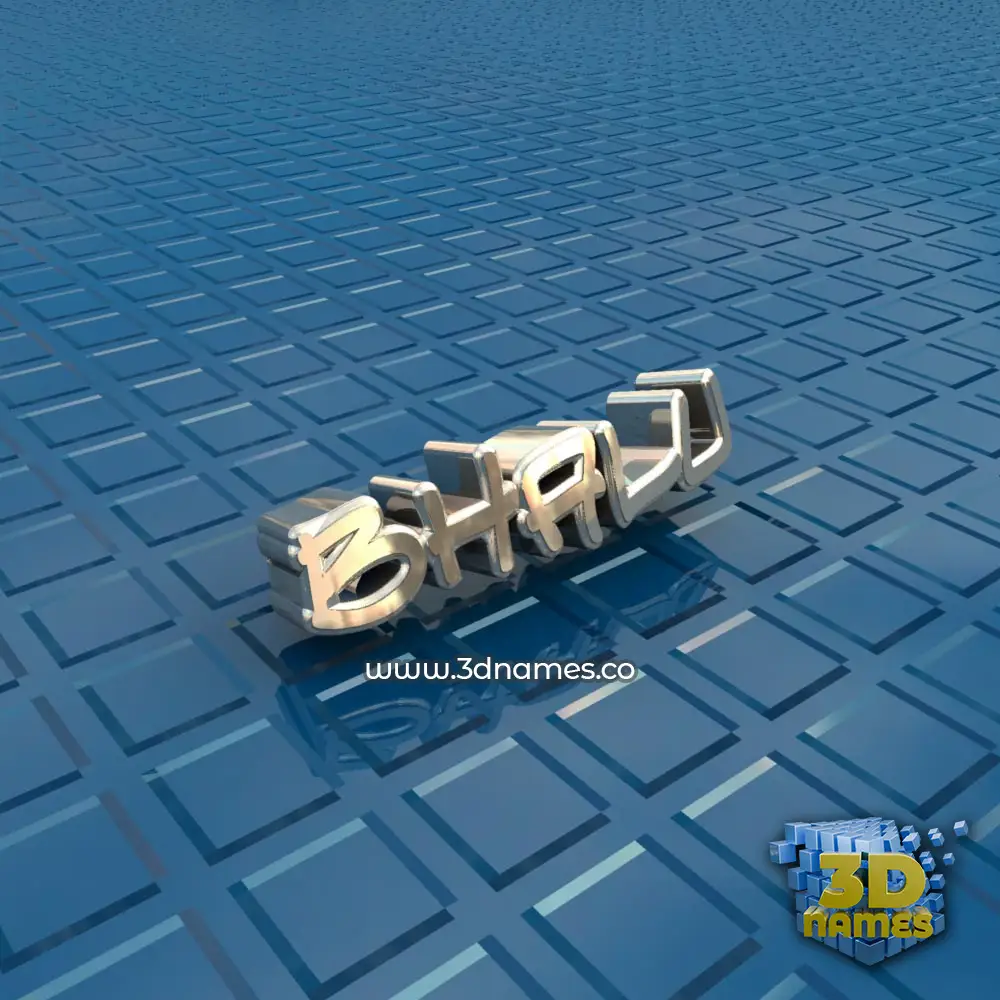 bhalu in Blue Bling style - 3D name wallpaper