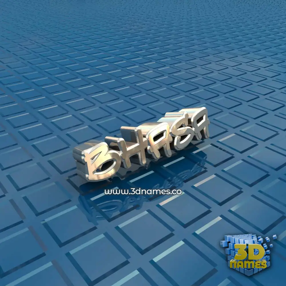 bhasa in Blue Bling style - 3D name wallpaper