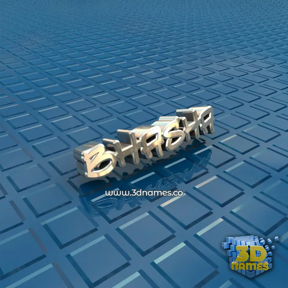 bhasha in Blue Bling style - 3D name wallpaper
