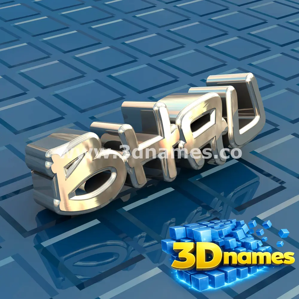 bhau in Blue Bling style - 3D name wallpaper