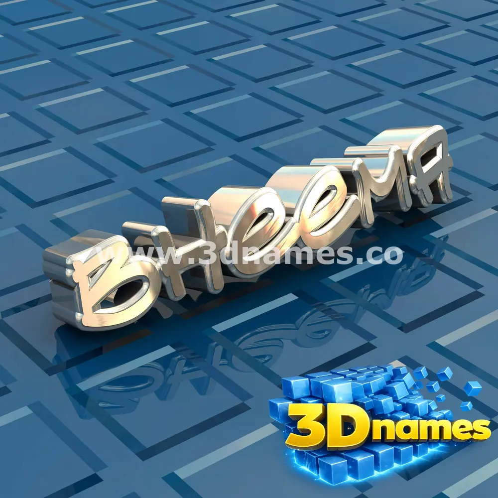 bheema in Blue Bling style - 3D name wallpaper