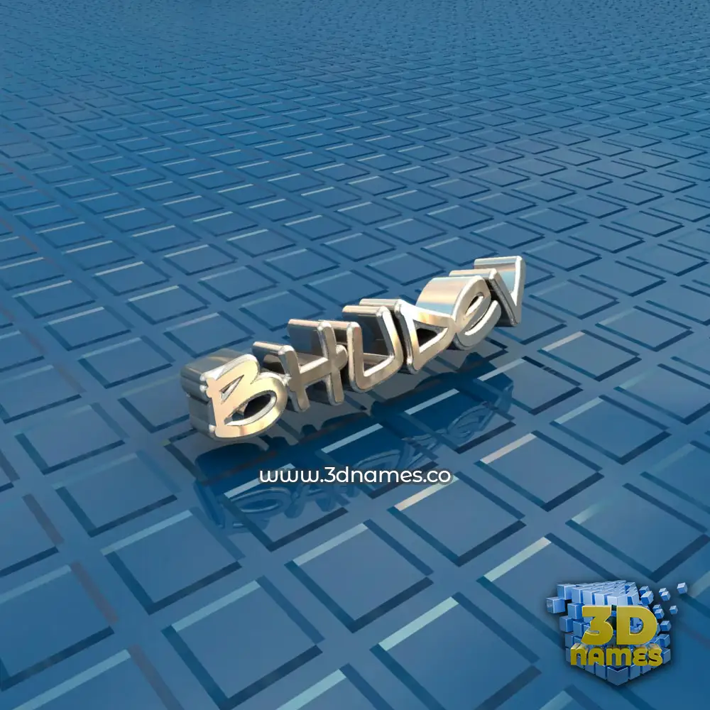 bhudev in Blue Bling style - 3D name wallpaper