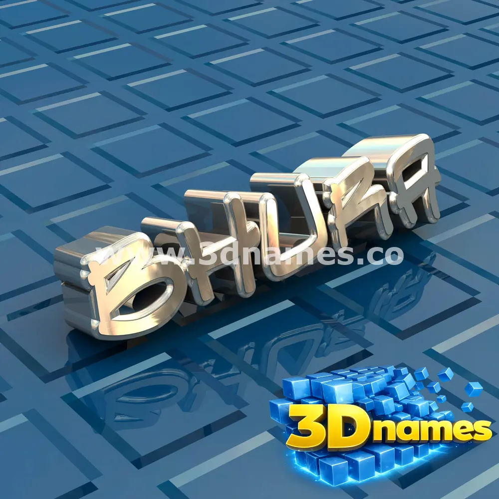 bhura in Blue Bling style - 3D name wallpaper