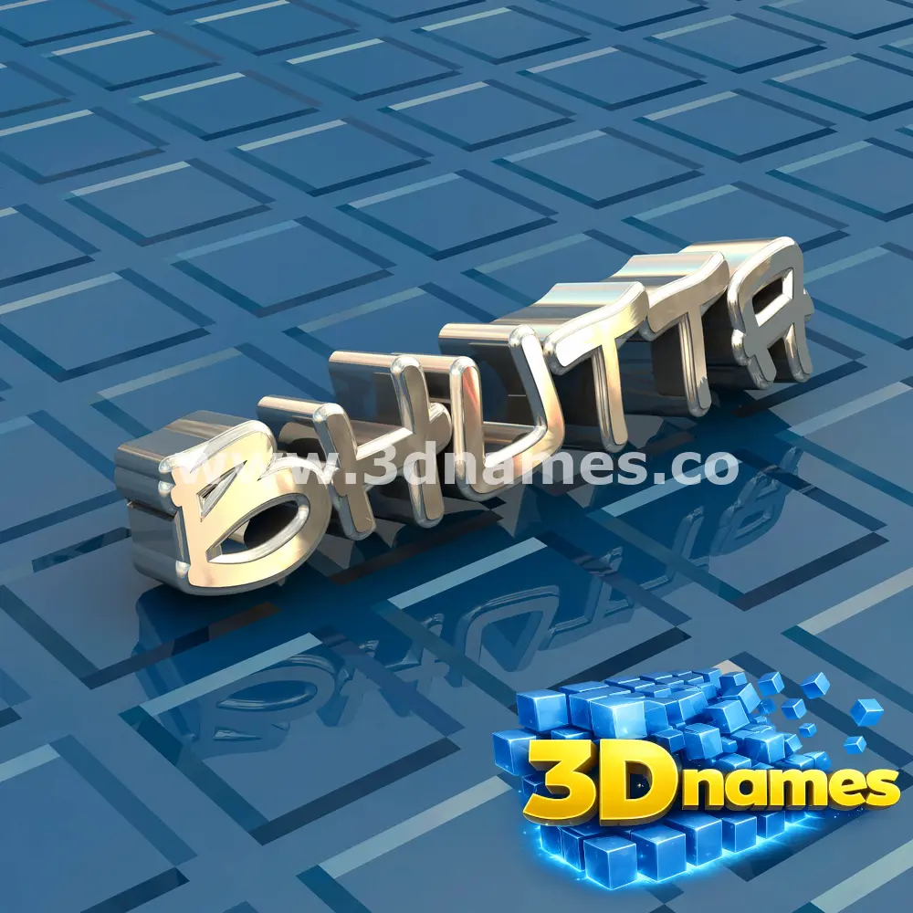 bhutta in Blue Bling style - 3D name wallpaper