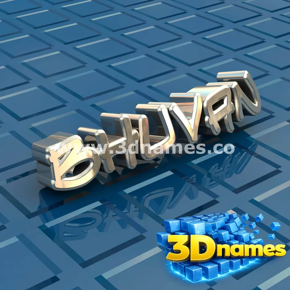 bhuvan in Blue Bling style - 3D name wallpaper