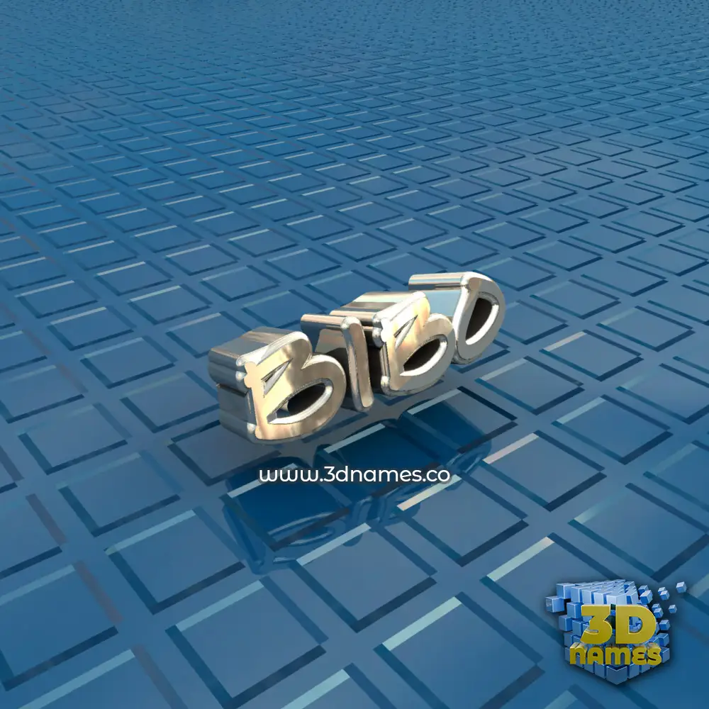 bibo in Blue Bling style - 3D name wallpaper