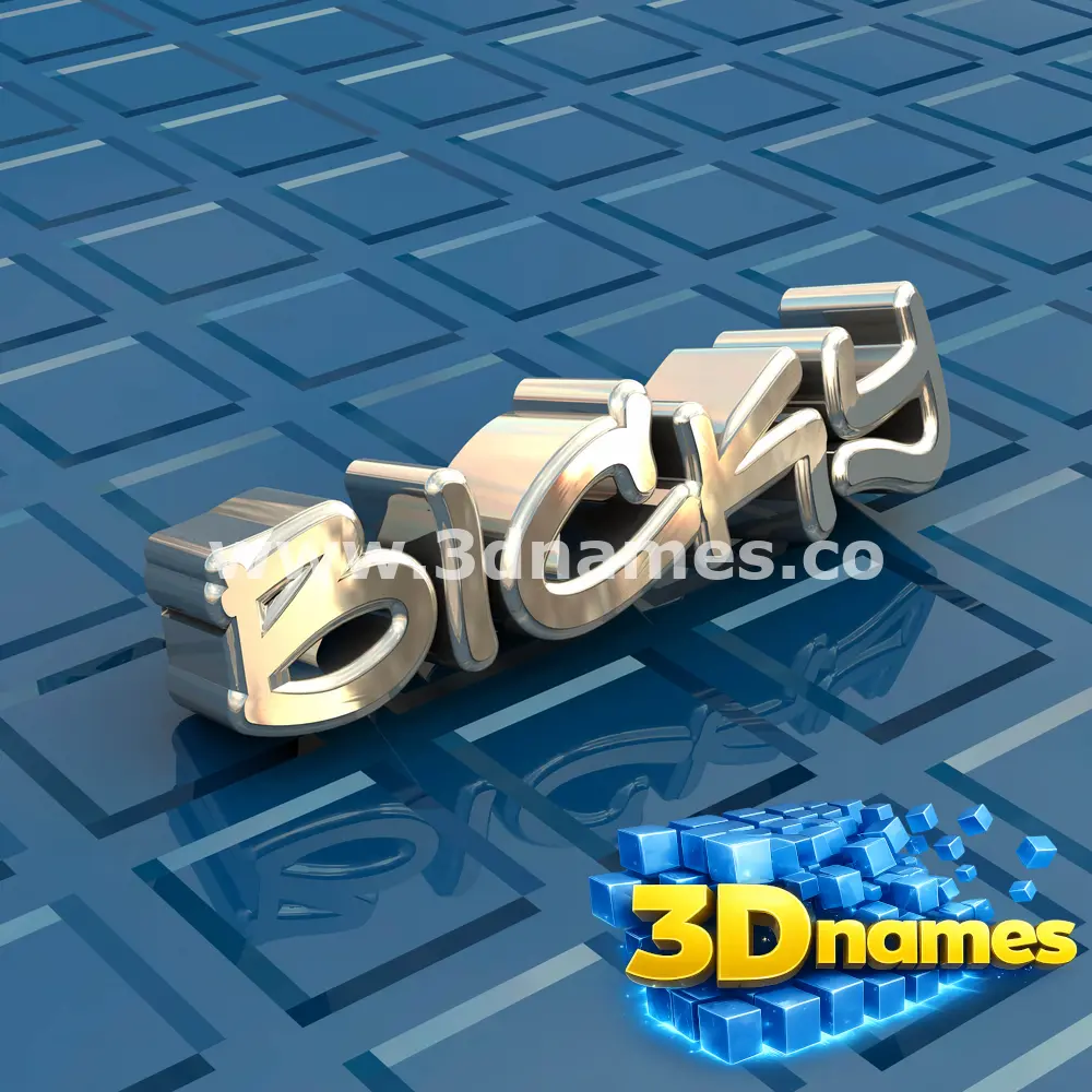 bicky in Blue Bling style - 3D name wallpaper