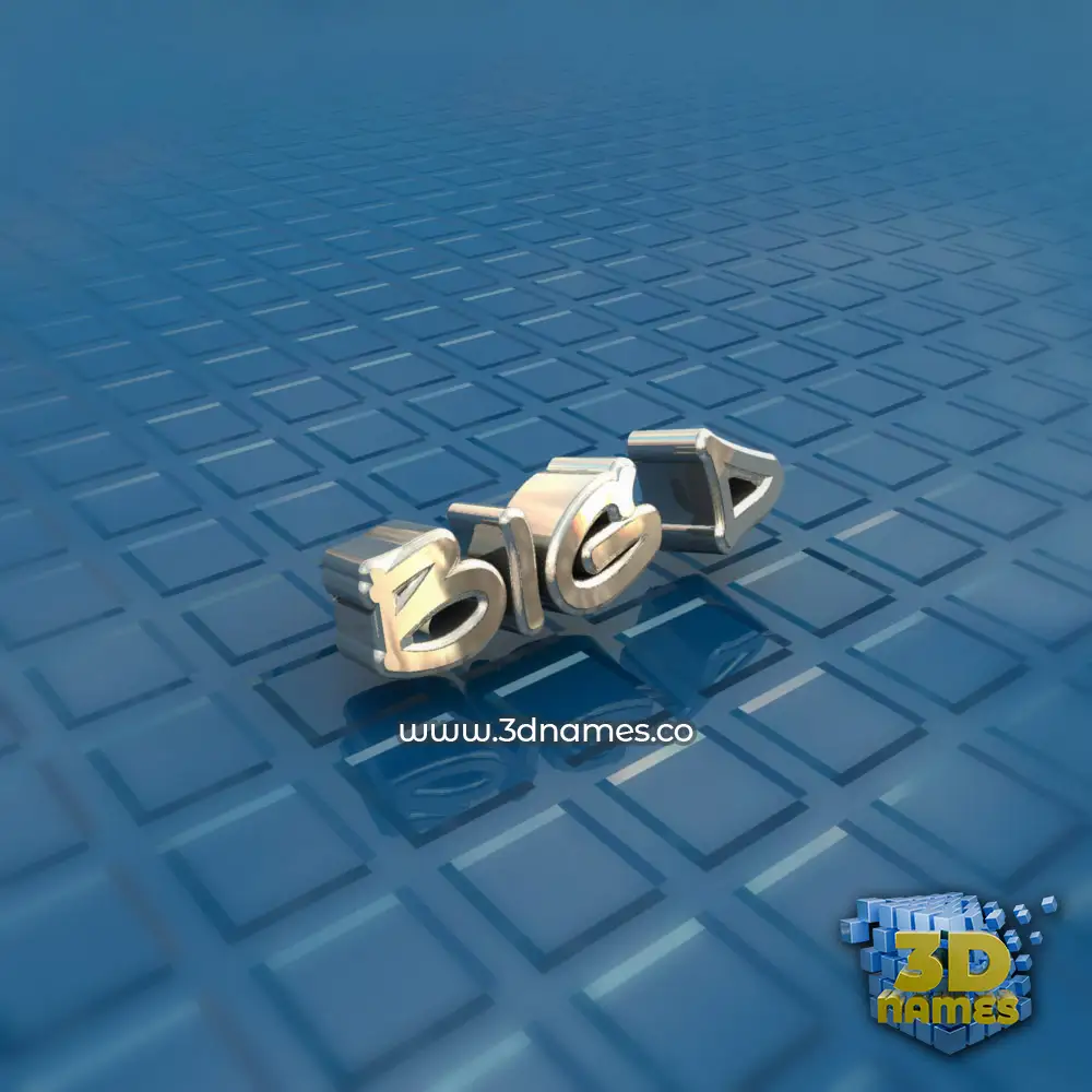 big d in Blue Bling style - 3D name wallpaper