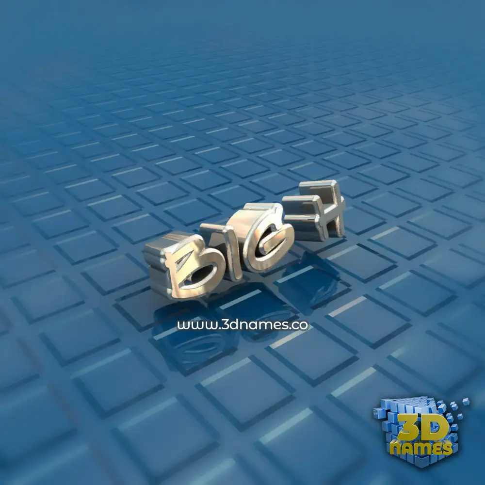 big h in Blue Bling style - 3D name wallpaper