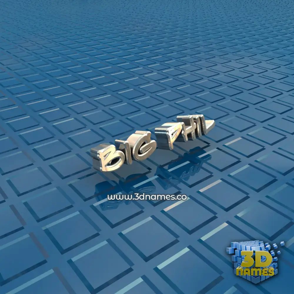 big phil in Blue Bling style - 3D name wallpaper