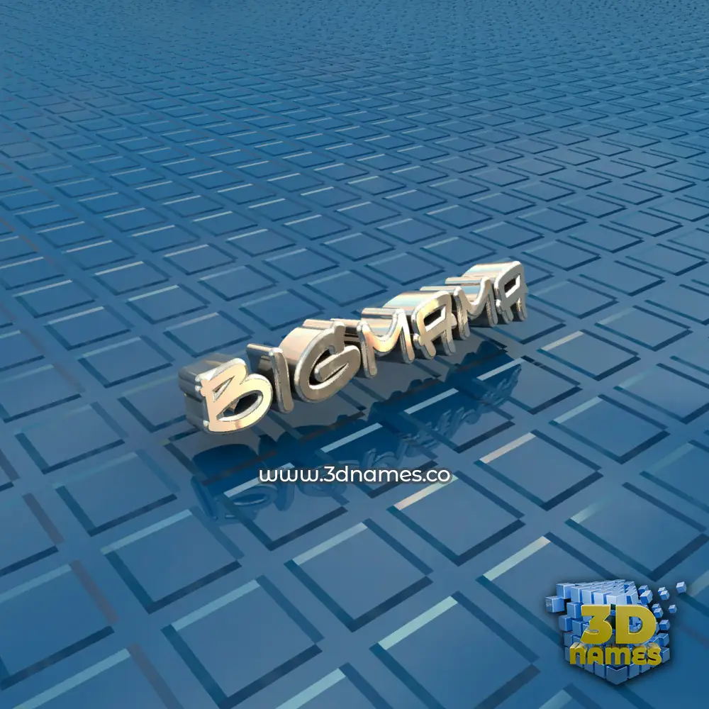 bigmama in Blue Bling style - 3D name wallpaper