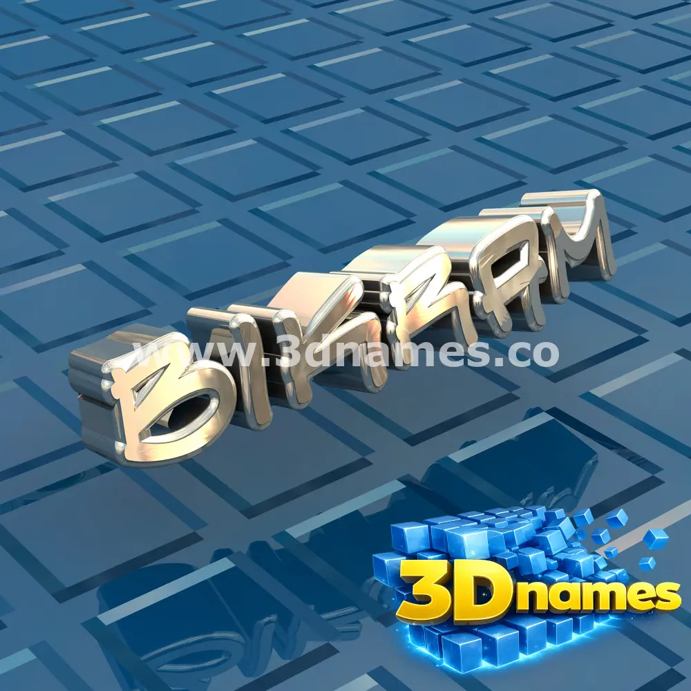 bikram in Blue Bling style - 3D name wallpaper