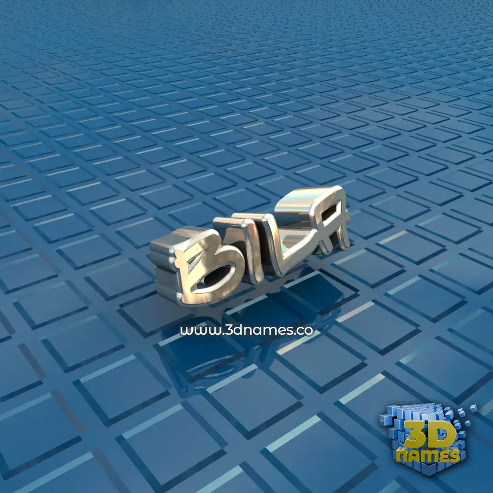 bila in Blue Bling style - 3D name wallpaper