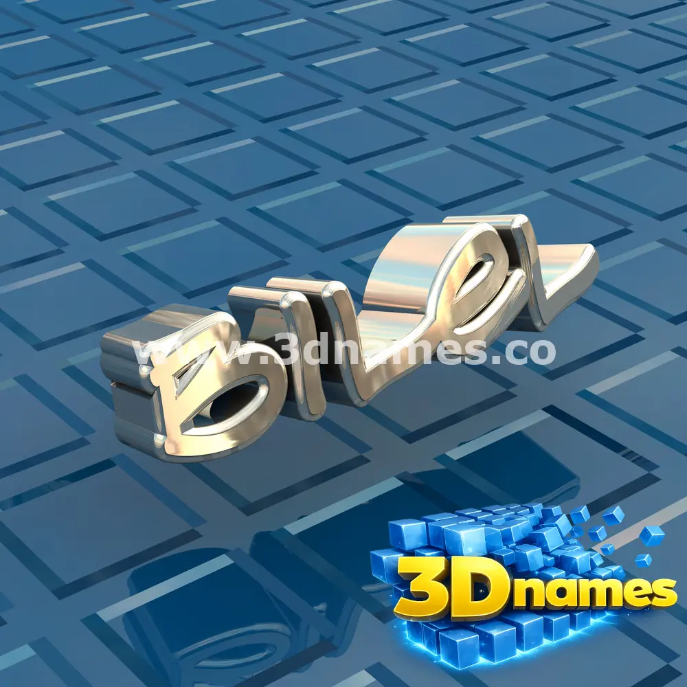 bilel in Blue Bling style - 3D name wallpaper
