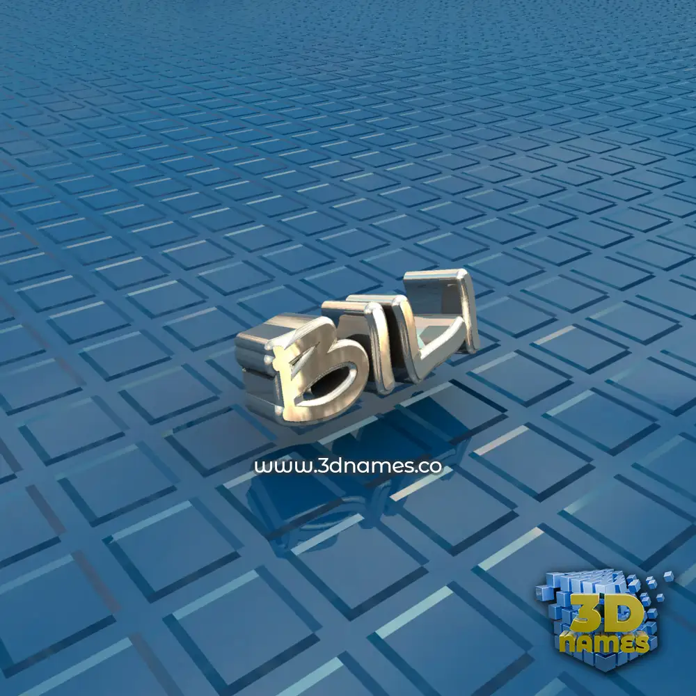 bili in Blue Bling style - 3D name wallpaper