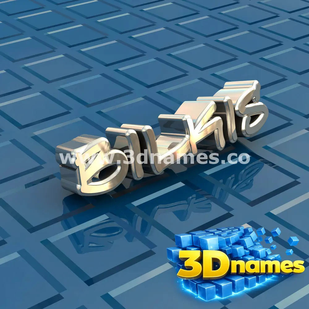 bilkis in Blue Bling style - 3D name wallpaper
