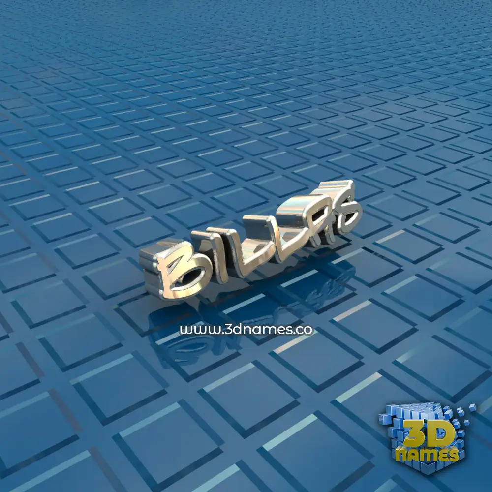 billas in Blue Bling style - 3D name wallpaper