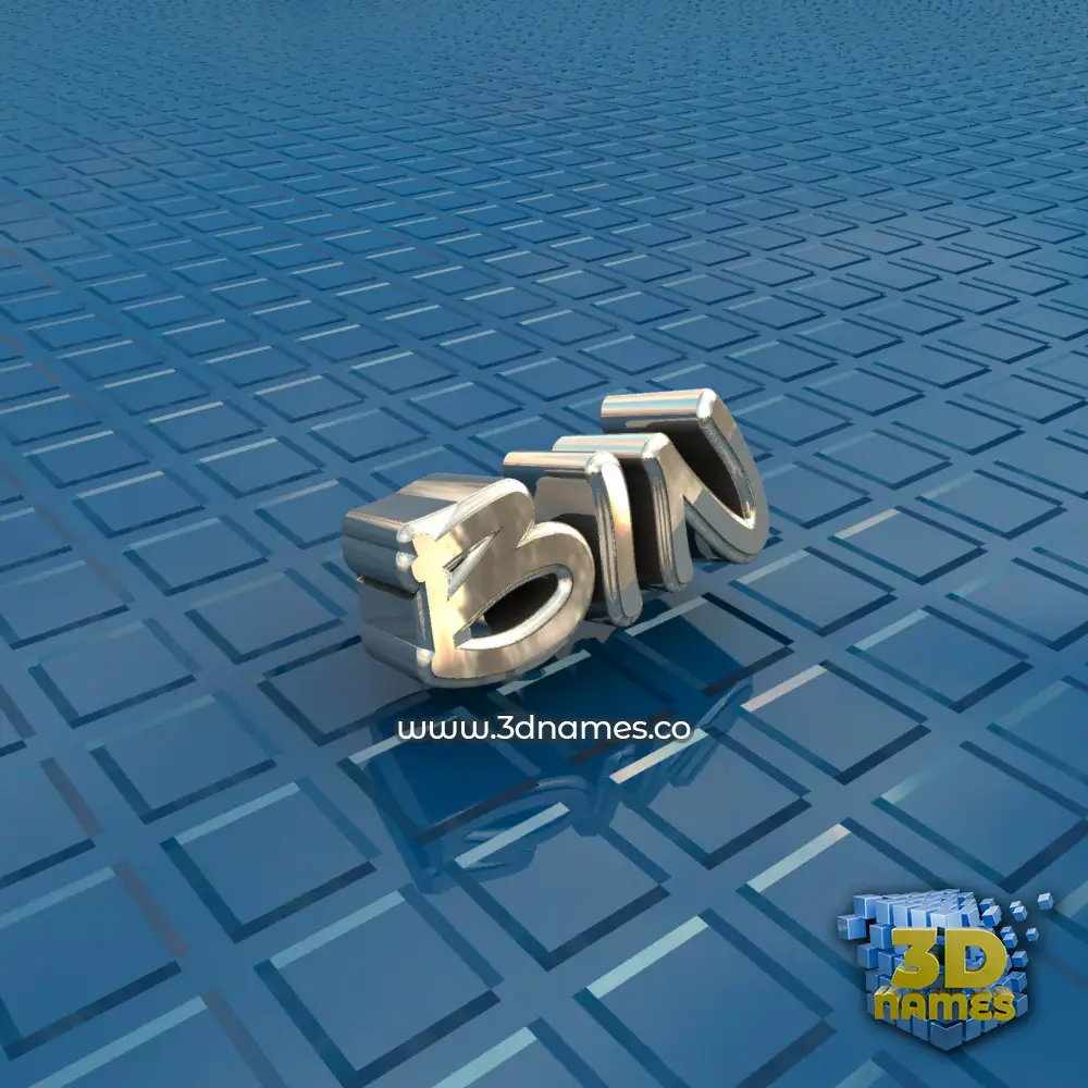 bin in Blue Bling style - 3D name wallpaper