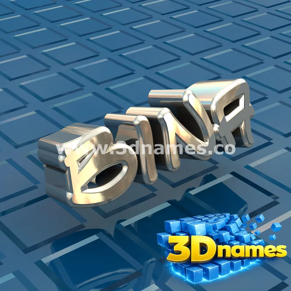 bina in Blue Bling style - 3D name wallpaper
