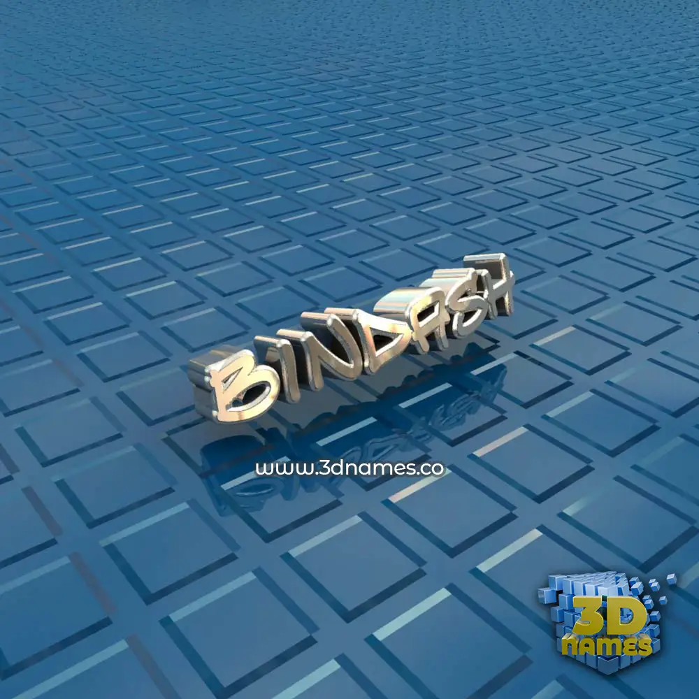 bindash in Blue Bling style - 3D name wallpaper