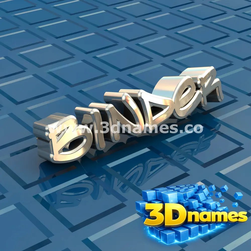 binder in Blue Bling style - 3D name wallpaper