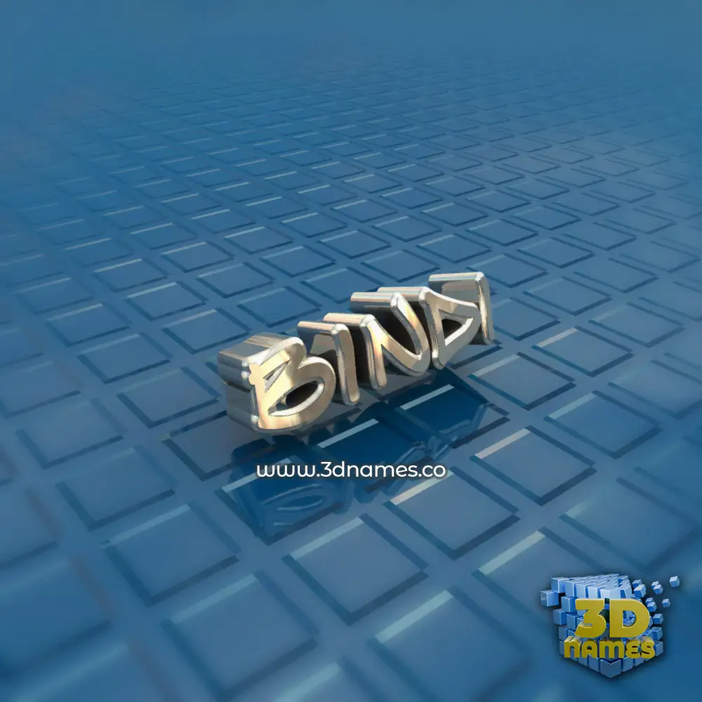 bindi in Blue Bling style - 3D name wallpaper