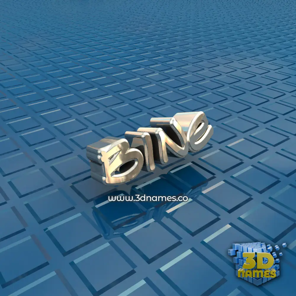 bine in Blue Bling style - 3D name wallpaper