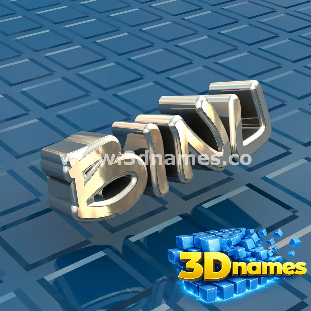 binu in Blue Bling style - 3D name wallpaper