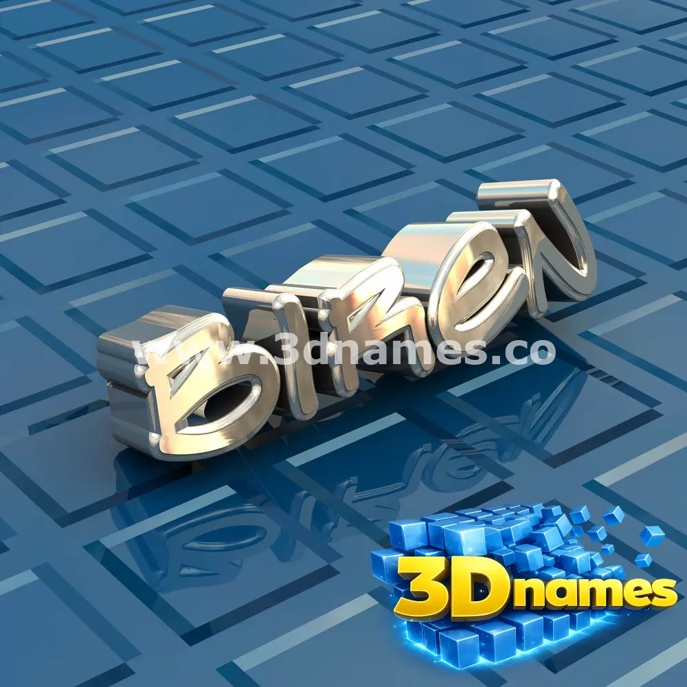 biren in Blue Bling style - 3D name wallpaper