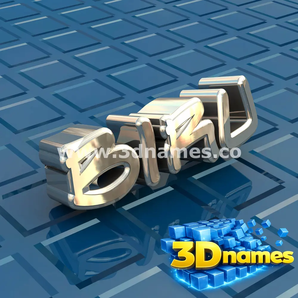 biru in Blue Bling style - 3D name wallpaper