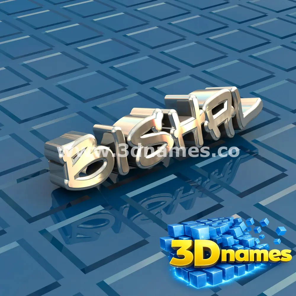 bishal in Blue Bling style - 3D name wallpaper