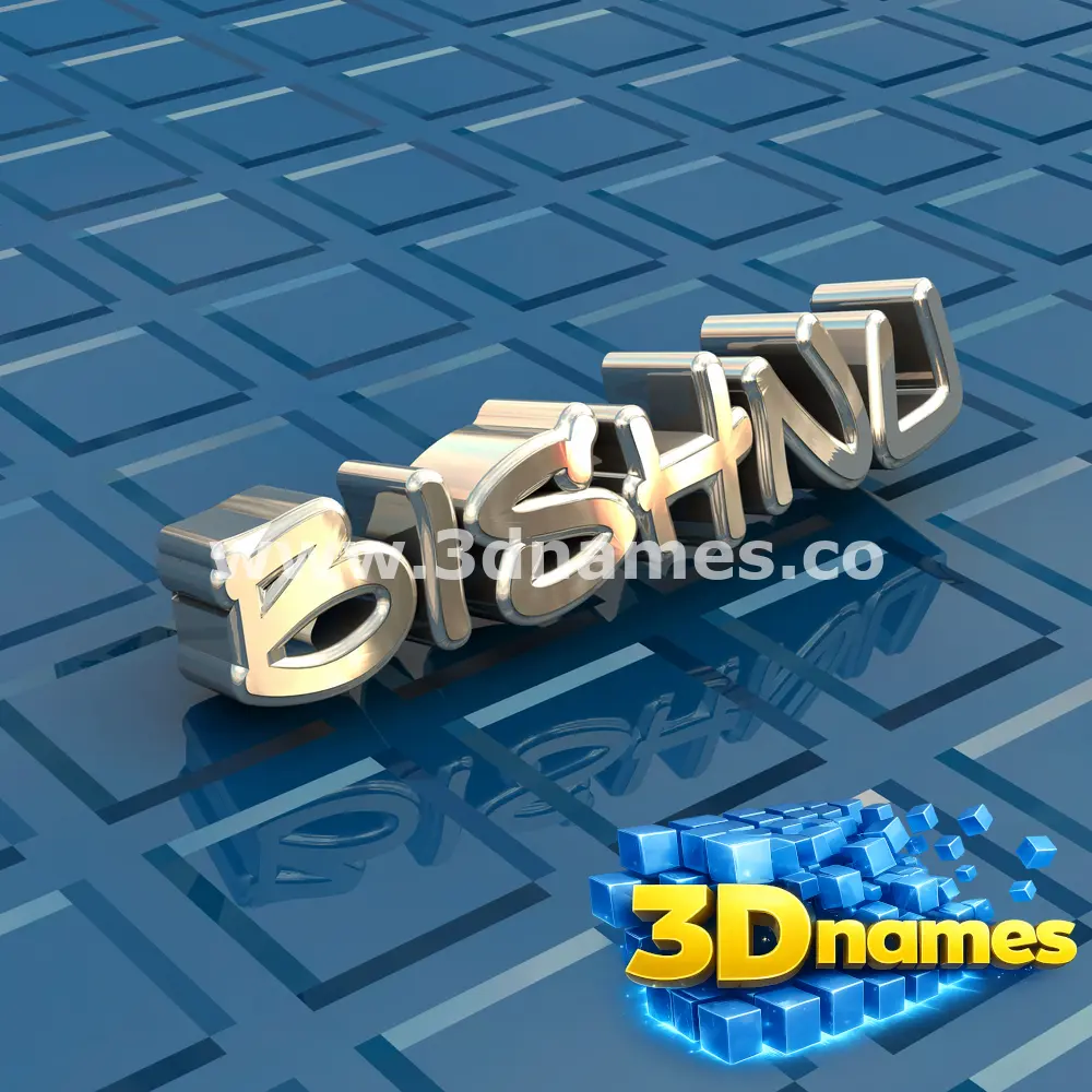 bishnu in Blue Bling style - 3D name wallpaper